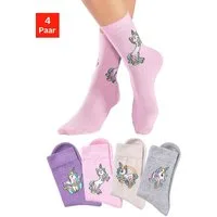 H.I.S Basicsocken Kinder Mädchen Lustige bunte Socken (Packung, 4-Paar, Gr. 19-22 bis 39-42) mit Einhorn Motiven aus Baumwolle