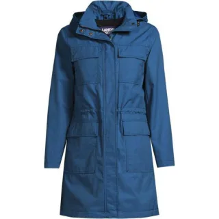 3-in-1-Wachsjacke aus Baumwollmix, Damen,  Blau, Baumwolle/Nylon, by Lands' End