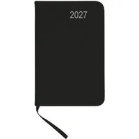 Stylex Schreibwaren Monatskalender Taschenkalender 2027 / ca DIN A7 / mit PU Einband / Farbe: schwarz