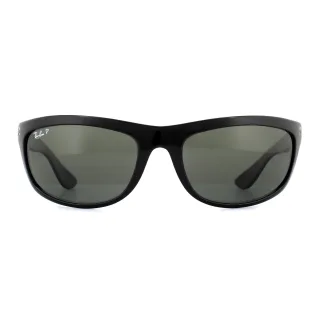 Ray-Ban Envelopper les lunettes de soleil polarisées en vert noir et noir