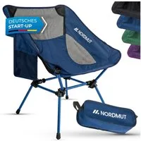 Nordmut Campingstuhl faltbar ultraleicht, klappbar leicht, Camping Outdoor, Angeln (Spar-Set, 1 St), kleines Packmaß, 140 kg belastbar, Aluminium, bequem, Trekking, Strand