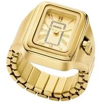 Fossil Quarzuhr RAQUEL WATCH RING ES5343, Quarzuhr, Damenuhr, analog, Edelstahl, Flexband, Zugband