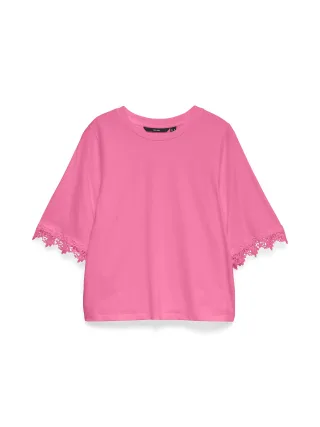 VERO MODA - VMLYLA SS O-NECK TOP JRS Pink Cosmos - Gr. - XS