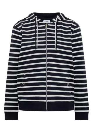 CECIL - Gestreifte Sweatjacke blau/weiß - Gr. - S