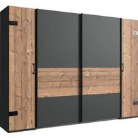 Wimex Kleiderschrank Stockholm, rustikale Optik im Industrial Design, Made in Germany 270x65x210cm, viel Stauraum durch 2 Kleiderstangen und 10 Einlegeböden
