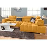 exxpo - sofa fashion Ecksofa Elias, aktuelle Kreuzsteppung im Sitz, bequem, Breite 307cm, L-Form, mit Kopf- bzw. Rückenverstellung, wahlweise mit Bettfunktion