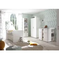 Begabino Babyzimmer-Komplettset Bibo, (Set, 3-tlg., Bett, Wickelkommode, Schrank), Bett + Wickelkommode + 2-trg. Schrank