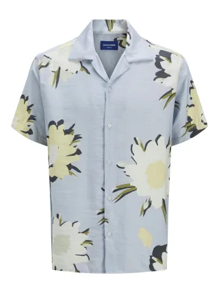 JACK&JONES - JORTAVIRA MARSHALL AOP SHIRT SS OC25 skyway - Gr. - XL