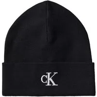 Calvin Klein Strickmütze CK FINE RIB BEANIE mit Markenlogo