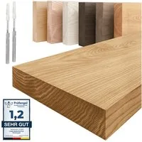 LAMO Manufaktur Wandregal Holz Gerade, Regal Farbe: Rustikal, Invisible: Schweberegal, 40 cm, Komplett-Set, 40mm stake Massivholzplatte