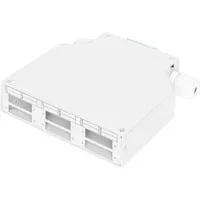 LWL Hutschienenverteilung, Patchpanel hellgrau, für 6x SC/DX Kupplungen