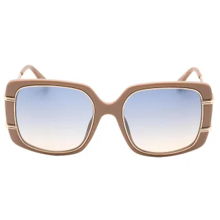 Guess Sonnenbrille mit Farbverlauf in Blau, glänzendem Beige