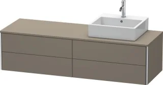 Duravit XSquare Konsolenwaschtischunterbau wandhängend Flanell Grau Seidenmatt 1600x548x400 mm - XS4 XS4914R9090