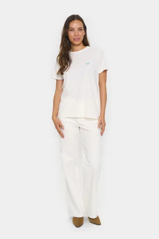 T-shirt Gerade Passform white