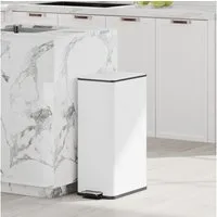 HOMCOM Mülleimer Treteimer mit Pedal, Soft-Close, fingerabdrucksicher, herausnehmbarer Inneneimer