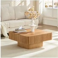 WILLIAMSPACE Couchtisch Lesley Eckiger Couchtisch mit geriffelter Oberfläche – Moderner Tisch (1 St), Maße ca.: B80 x T80 x H35 cm