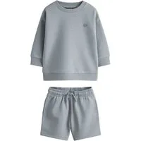 Next Pullover & Shorts Schlichtes Rundhals-Sweatshirt und Shorts im Set (2-tlg)
