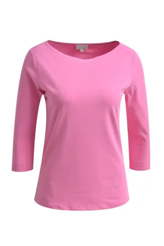 Milano Italy - Longsleeve w roundneck + 3/4 sleeves pink - Gr. - S