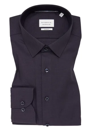 ETERNA - Dynamic Cotton Dobbydesign Langarm plum - Gr. - 42