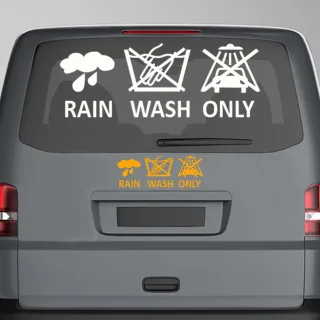 cooler Autoaufkleber "rain wash only" für Heckscheibe oder Lack