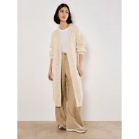 Apricot Cardigan Midi-Strickjacke (1-tlg) mit Zopfmuster
