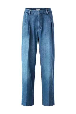 Rich & Royal - Long Pleated Denim Pants denim blue - Gr. - 36