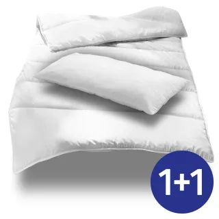 135 x 200 cm + 40 x 80 cm Mikrofaser Ganzjahres Bett-Set, extra leicht