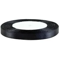 maDDma Satinband 22,5m Satinband 10mm Dekoband Geschenkband Schmuckband, schwarz