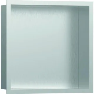 hansgrohe XtraStoris Wandnische 56097800 30x30x10cm, mit Designrahmen, Edelstahl gebürstet, Edelstahl optic