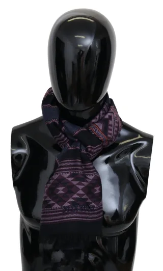 Châle unisexe en laine géométrique multicolore pour hommes Missoni