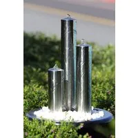 Köhko Gartenbrunnen Köhko aus gebürstetem Edelstahl mit LED Säulenbrunnen
