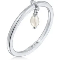 Elli Perlenring Bandring Stapelring Perle Basic 925 Ring