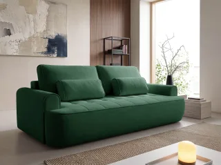 Sofa 3-Sitzer mit Schlaffunktion HUNTER in Stoff Cloud Flaschengrün