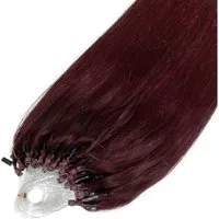 hair2heart Echthaar-Extension Premium Microring Extensions #55/66 Hellbraun Violett 40cm