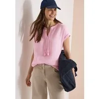 CECIL Shirtbluse mit geschlitztem Rundhalsausschnitt