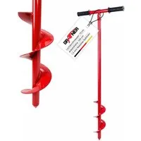 Grafner Handerdbohrer Handerdbohrer Erdlochbohrer Pfahlbohrer Pflanzbohrer 100cm, Bohrspindel, Heavy-Duty-Stahl