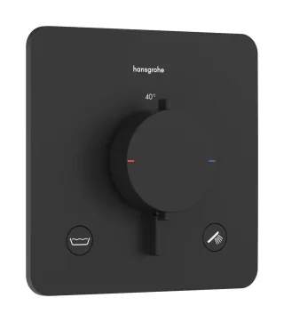 Hansgrohe Thermostat Unterputz Ecostat Comfort Q Fertigset 2 Verb.m.Sicherungskombi. mattschwarz, 3 33717670
