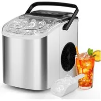 TLGREEN Eiswürfelmaschine,Eismaschine Tragbar – 9 Eiswürfel in 6 Min, mit Automatischer Reinigung, Ideal für Cocktails,Camping & Büro