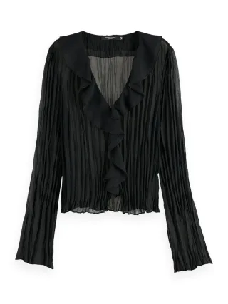 Scotch & Soda - Gerafftes Top schwarz - Gr. - 38