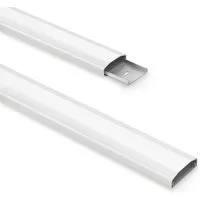 PureMounts Kabelkanal mit Klebeband + Schrauben/Dübel, aus Kunststoff, Länge: 50cm, Breite 6cm, Farbe: weiß