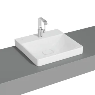 VitrA New Metropole Aufsatzwaschtisch wandgebunden rechteckig 50 x 47 cm mit Hahnloch,7525B403-0937 7525B403-0937