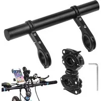 SURFOU Fahrradlenker Fahrrad-Lenker-Verlängerung 20 cm – Alu-Extender für 25,4-31,8 mm, (Ultraleichte Alu-Konstruktion, 20 cm Verlängerung, Platzsparender Lenkererweiterer mit rutschfestem Dichtungsdesign – Für Handy, GPS & Lampe)