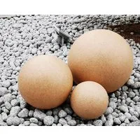 TRANGO Gartenleuchte, *SANDSTONE* 3er Set Kugellampe, Gartenkugel, Außenleuchte 23400S in Sandstein-Optik je 1x Kugel Ø 20cm, 30cm, 40cm mit je ca. 5 Meter IP44 Zuleitungskabel & E27 Fassung, IP65 Strahlwassergeschützt für Außen und Innen geeignet