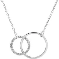 Unique Kettenanhänger Kette Kreise 925er Silber Zirkonia