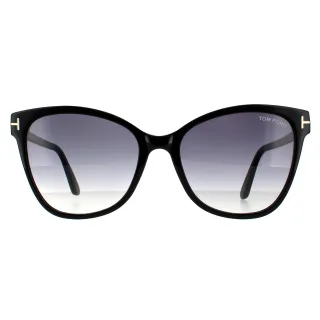 Tom Ford Cat Eye Womens Glänzend Schwarz Grau Gradient