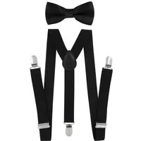 axy Hosenträger Kinder Jungen Hosenträger und Fliege set für Kinder 7-12 Jahren (2-St., 2er Set) Hosenträger mit farblich passender Fliege, verstellbar und elastisch