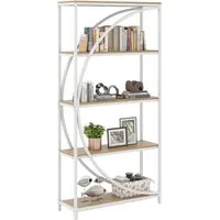 COSTWAY Bücherregal, 1-tlg., geometrisches Büroregal Metallrahmen 86 x 30 x 175 cm