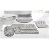 OTTO home Badematte Sanremo Scandi, Badvorleger, Badezimmer Teppich, Duschvorleger, Höhe 20 mm, rutschhemmend beschichtet, strapazierfähig, Polyester, rechteckig, Badteppich, Uni Farben, Hoch-Tief-Effekt, modernes Muster, Boho