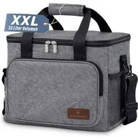 Veddelholzer Picknicktasche 33L XXL Kühltasche Picknicktasche Tragegurt Isolierte Faltbare Kühlbox (Lunchbox, Tragetasche für Picknick, Strand & Camping), Große Thermotasche mit Schultergurt Wasserdicht