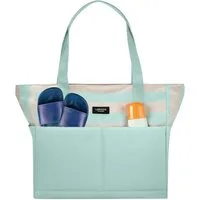 LARKSON Strandtasche Linn Strandtasche mit Reißverschluss (1-tlg), Große Beach Bag für Strand und Urlaub, Wasserabweisend